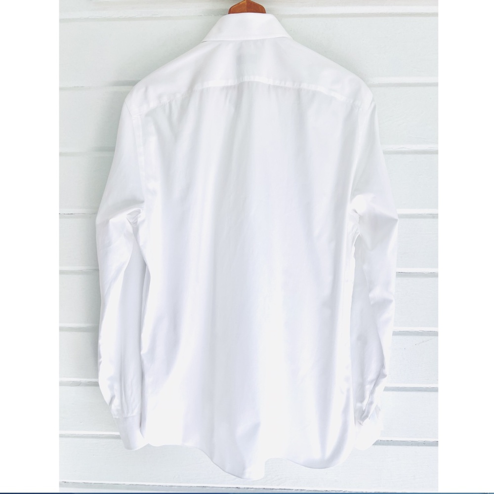 ISAIA Classic 100% Cotton White Dress Shirt - 17/43 - Picture 3 of 9
